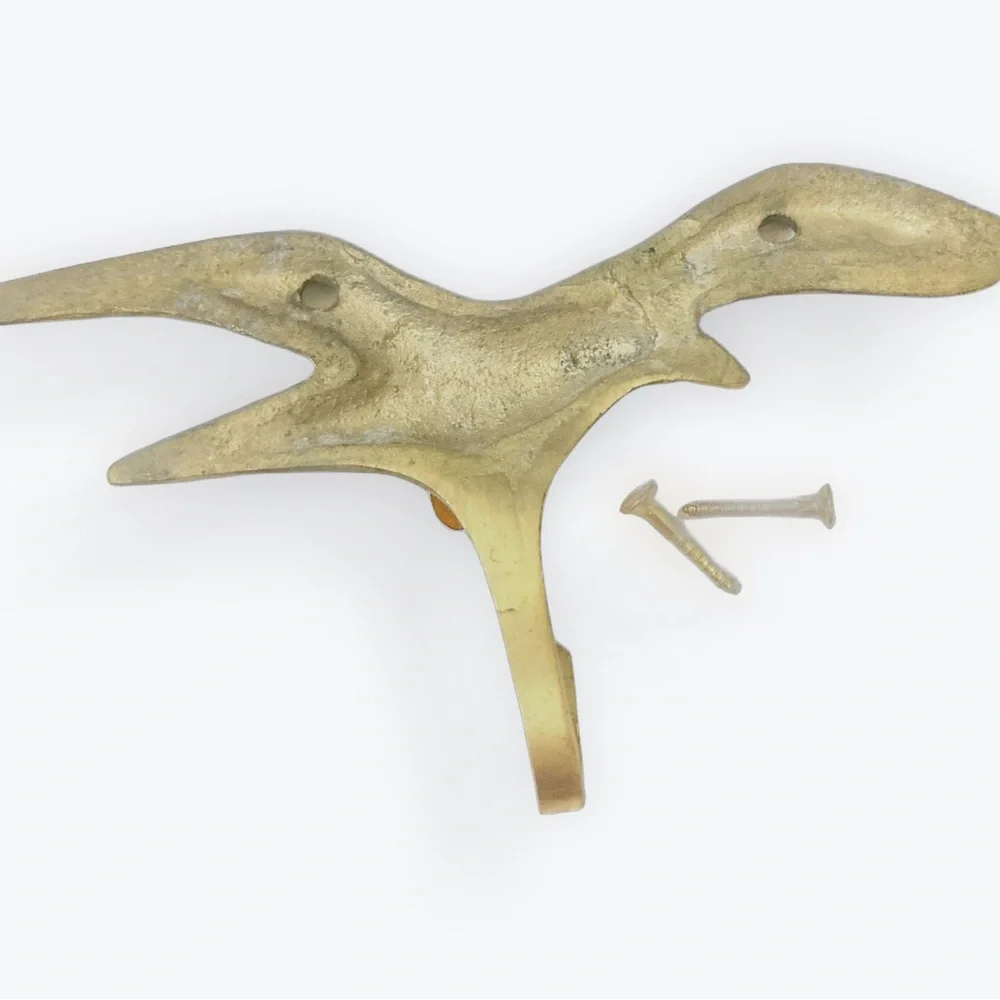 Vintage Brass Seagull Hook